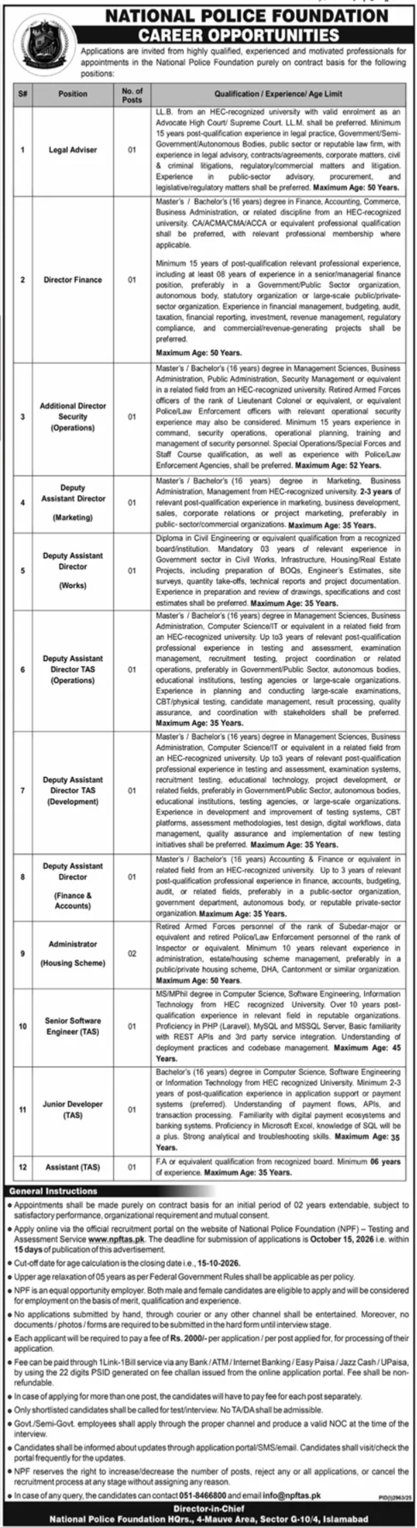Official National Police Foundation Job Advertisement