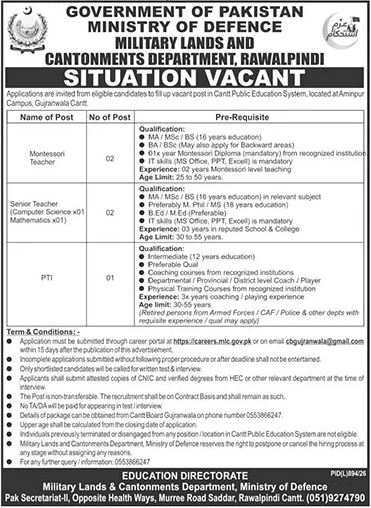Official Ministry of Defence Job Advertisement