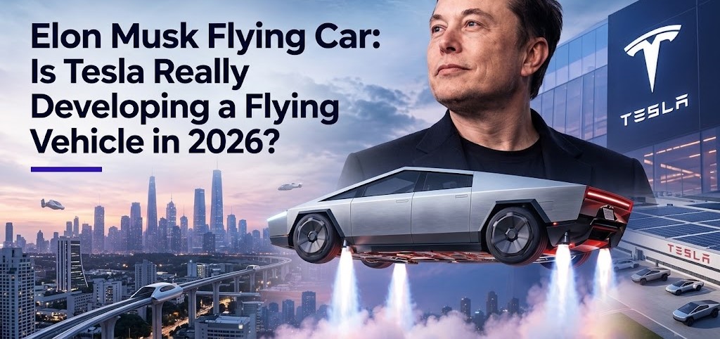 Elon Musk Flying Tesla Roadster